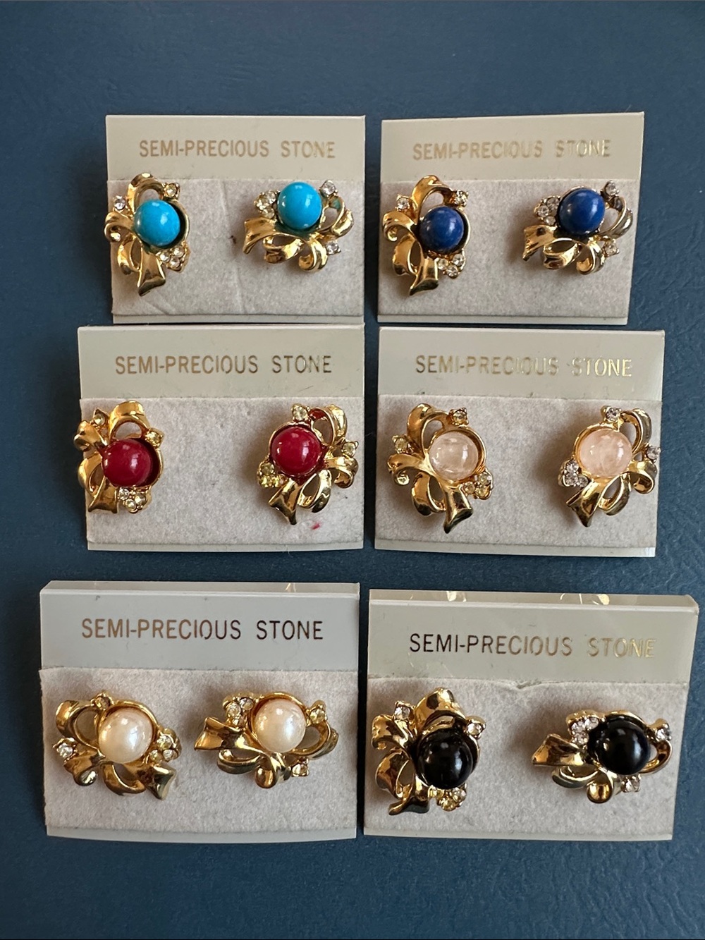 Vintage Semi Precious Stone earrings bundle